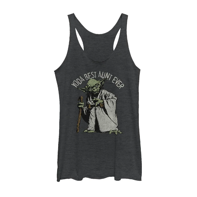 Women's Star Wars Yoda Best Aunt Ever Racerback Tank Top flexible tank top