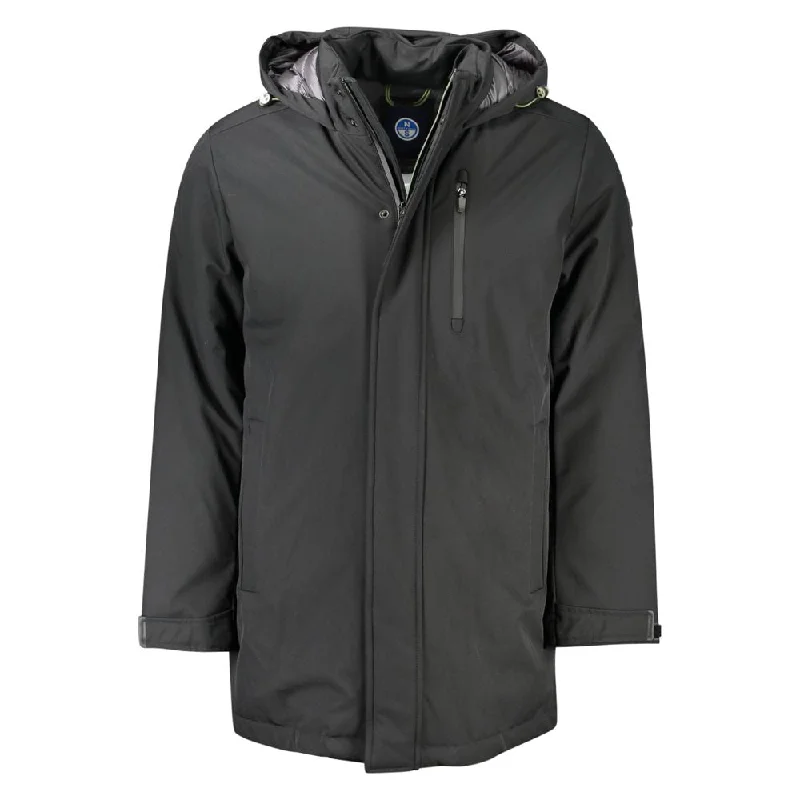 Black Polyester Jacket Anorak Shell Jacket Lightweight Jacket