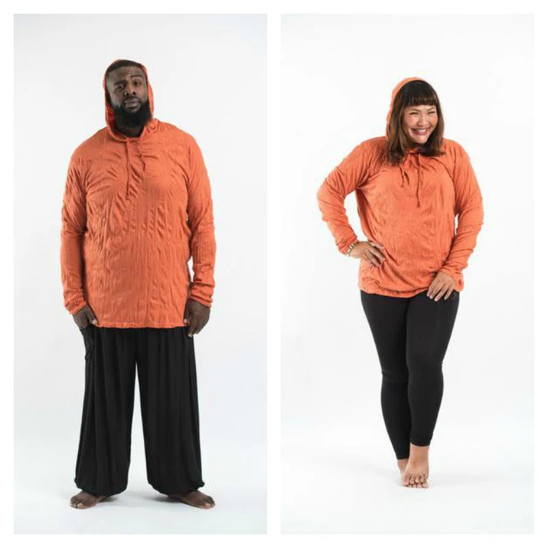 Plus Size Sure Design Unisex Blank Hoodie Orange Hoodie with Print Artistic Unique
