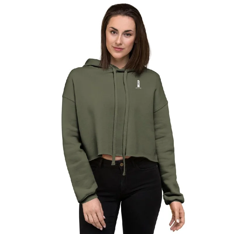 OB Golf Stake Women's Crop Hoodie Hoodie with Hem Frayed Vintage Worn