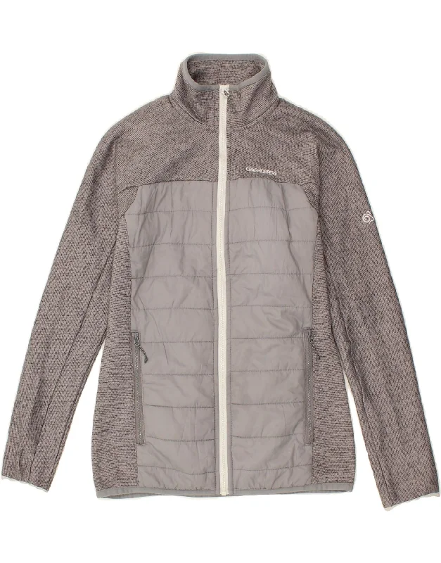 CRAGHOPPERS Womens Tracksuit Top Jacket UK 8 Small  Grey Colourblock Quilted Jacket Puffer Jacket Insulated Jacket