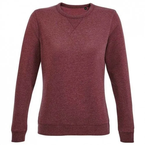 SOLS Womens/Ladies Sully Heathered Sweatshirt Hoodie with Stripes Bold Sporty