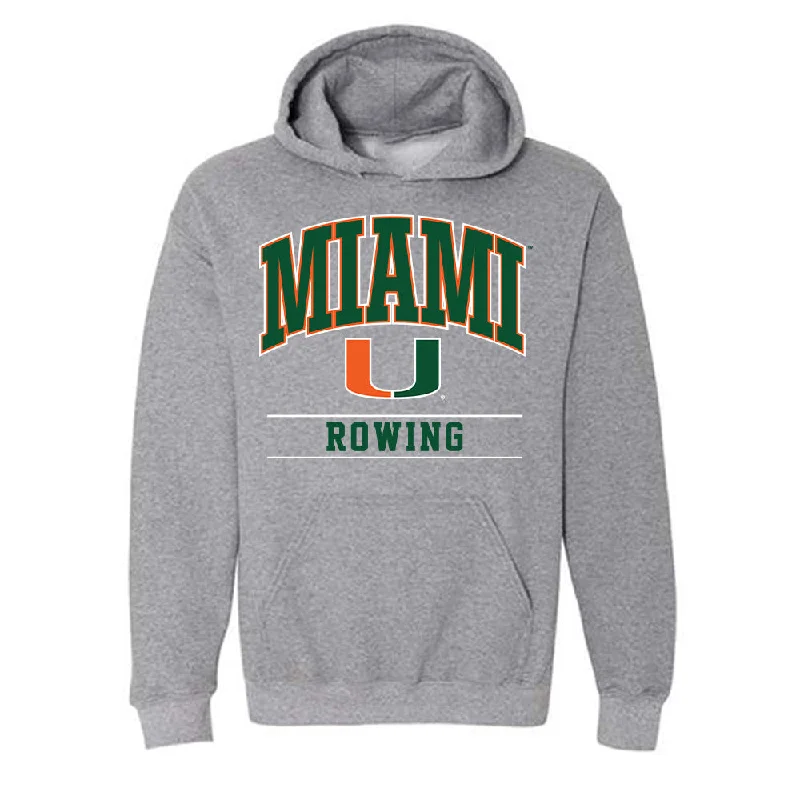 Miami - NCAA Women's Rowing : Abby Evans - Classic Shersey Hooded Sweatshirt Hoodie with Stripes Bold Sporty