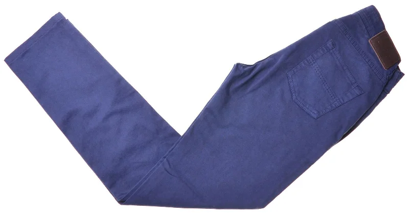 FAY Womens Casual Trousers W26 L29 Blue Cotton Slim Trousers Winter Warm