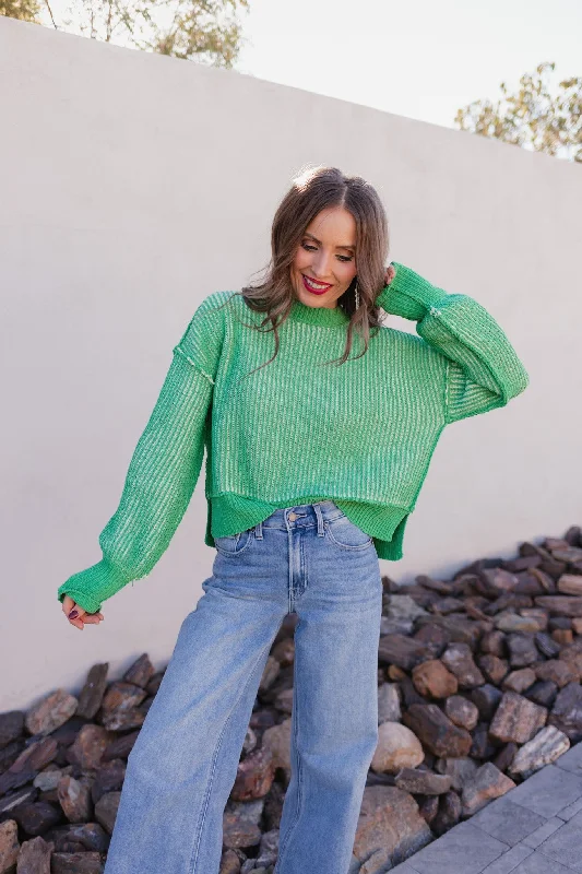 Two-Toned Striped Casual Sweater Top Glossy Satin Silk
