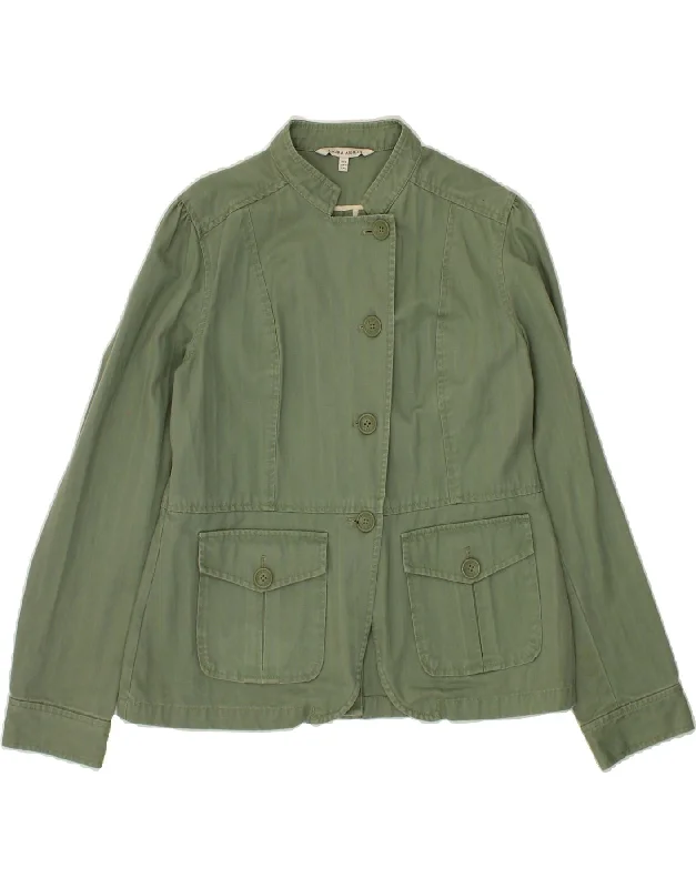 LAURA ASHLEY Womens Utility Jacket UK 16 Large Green Cotton Rayon Jacket Velvet Jacket Corduroy Jacket