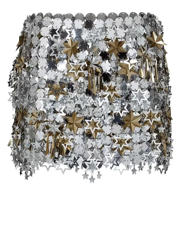 Paco Rabanne Star-Motif Mini Skirt Silver / Gold mini skirt trendy