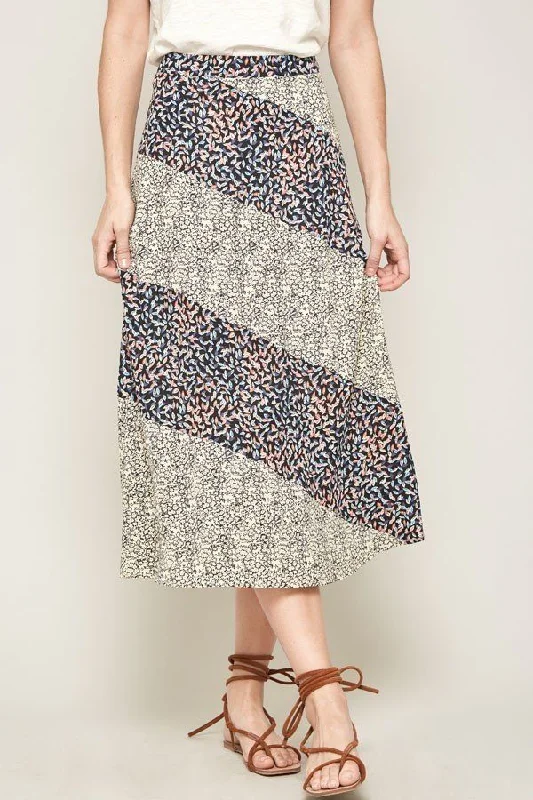 A Floral-print Woven Midi Skirt chiffon skirt airy