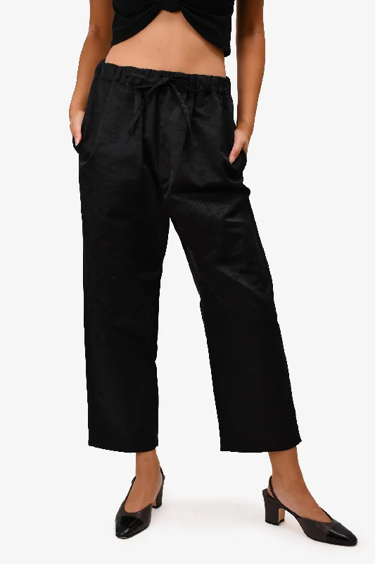 Simone Rocha Black Printed Drawstring Trousers Size 4 Trousers New Arrival
