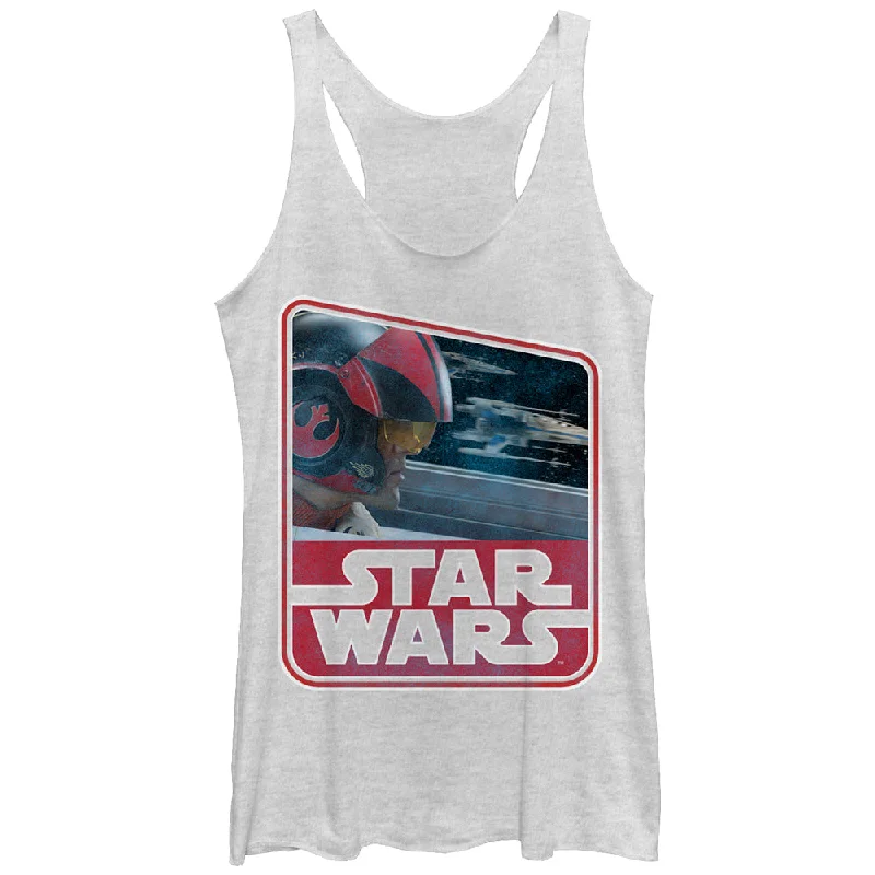 Women's Star Wars The Force Awakens Retro Poe Dameron Racerback Tank Top tie dye tank Women's Star Wars The Force Awakens Retro Poe Dameron Racerback Tank Top tie dye tank
