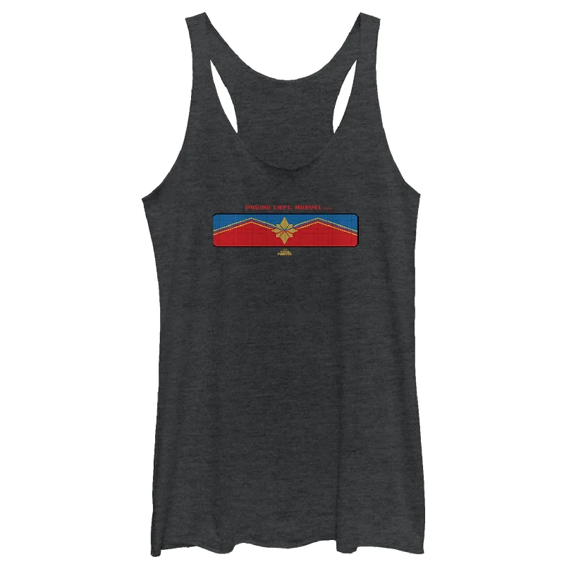 Women's Marvel Captain Marvel Pixelated Pager Screen Racerback Tank Top modal blend tank Women's Marvel Captain Marvel Pixelated Pager Screen Racerback Tank Top modal blend tank