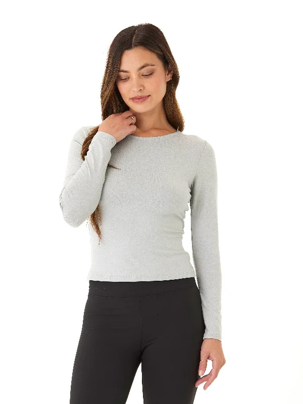 Audra Luxe Jersey 2-Way Long Sleeve Twist Top Travel Jersey Tee
