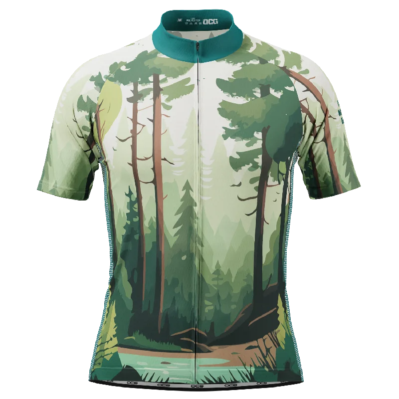 Men's I Love Mother Earth Short Sleeve Cycling Jersey Textured Jersey Blouse