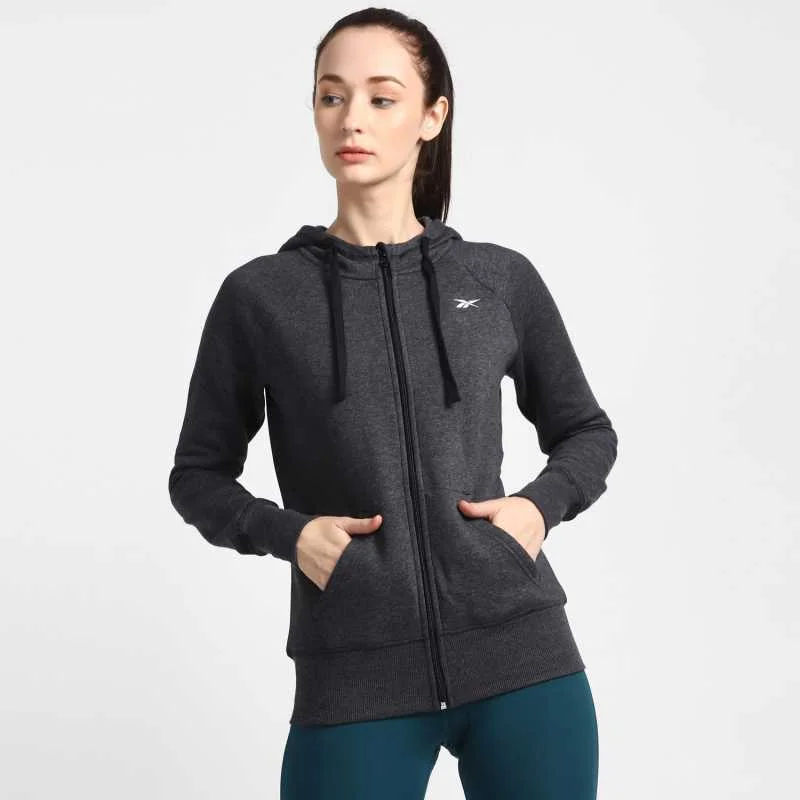REEBOK HOODED SWEATSHIRT  -H60285 Hoodie with Longline Fit Extended Stylish