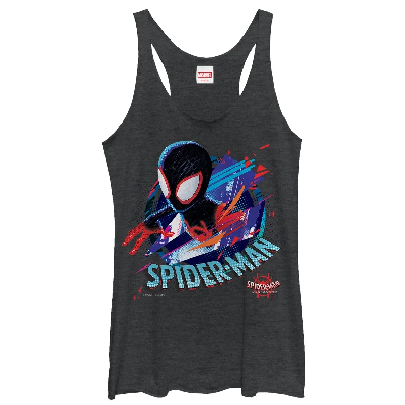 Women's Marvel Spider-Man: Into the Spider-Verse Cracked Racerback Tank Top cherry red tank