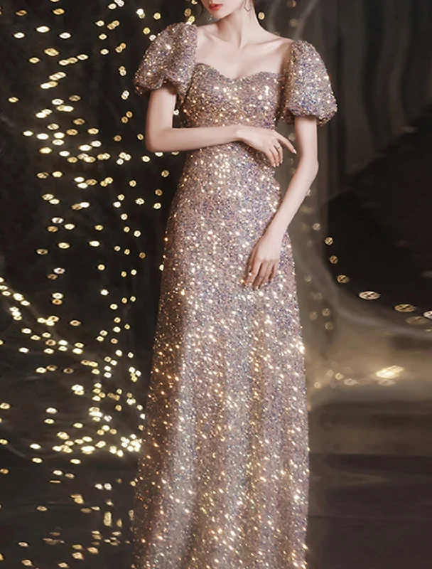 Mermaid / Trumpet Prom Dresses Elegant Dress Wedding Guest Prom Floor Length Short Sleeve Sweetheart Lace with Sequin Tunics Fall fleece Mermaid / Trumpet Prom Dresses Elegant Dress Wedding Guest Prom Floor Length Short Sleeve Sweetheart Lace with Sequin Tunics Fall fleece