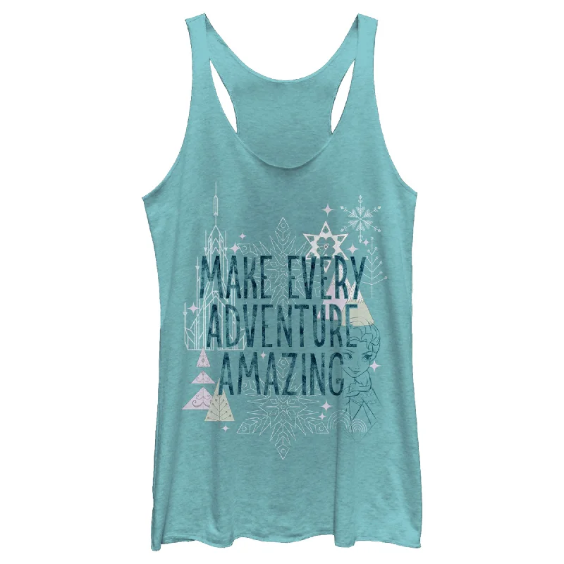 Women's Frozen Amazing Adventure Pattern Racerback Tank Top long tank top