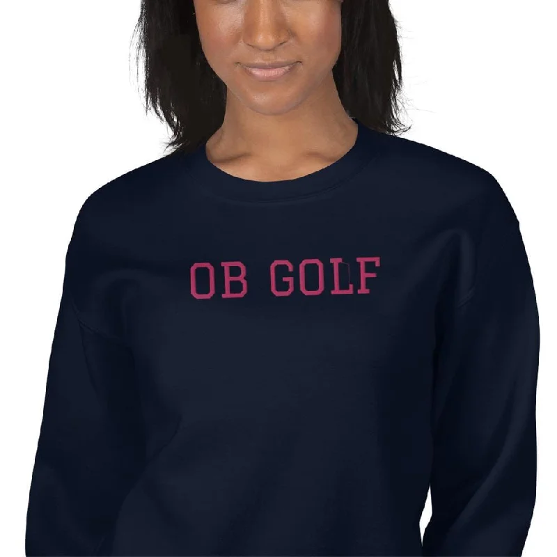 OB Golf Embroidered Sweatshirt Hoodie with Full-Zip Functional Layering