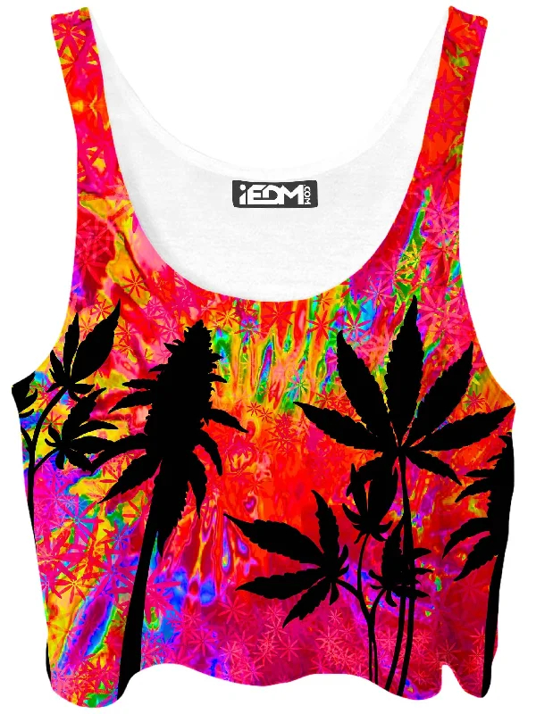 Miami Trees Crop Top Spandex Blend Rayon Blend Denim Blend
