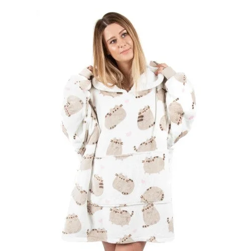 Pusheen Womens/Ladies Oversized Hoodie Blanket Hoodie with Back Slit Movement Comfort