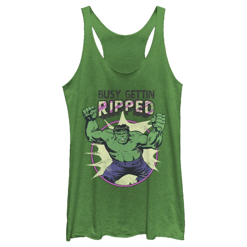 Women's Marvel Hulk Getting Ripped Racerback Tank Top relaxed fit tank