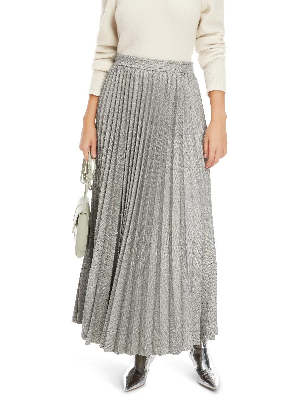 MARC CAIN Smoke Grey Pleated Skirt silk skirt sleek