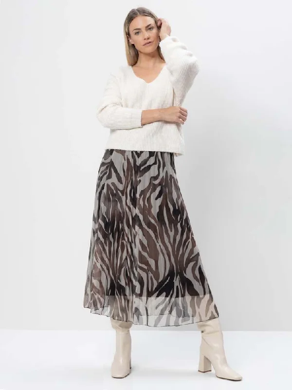 H Pleated Skirt corduroy skirt textured