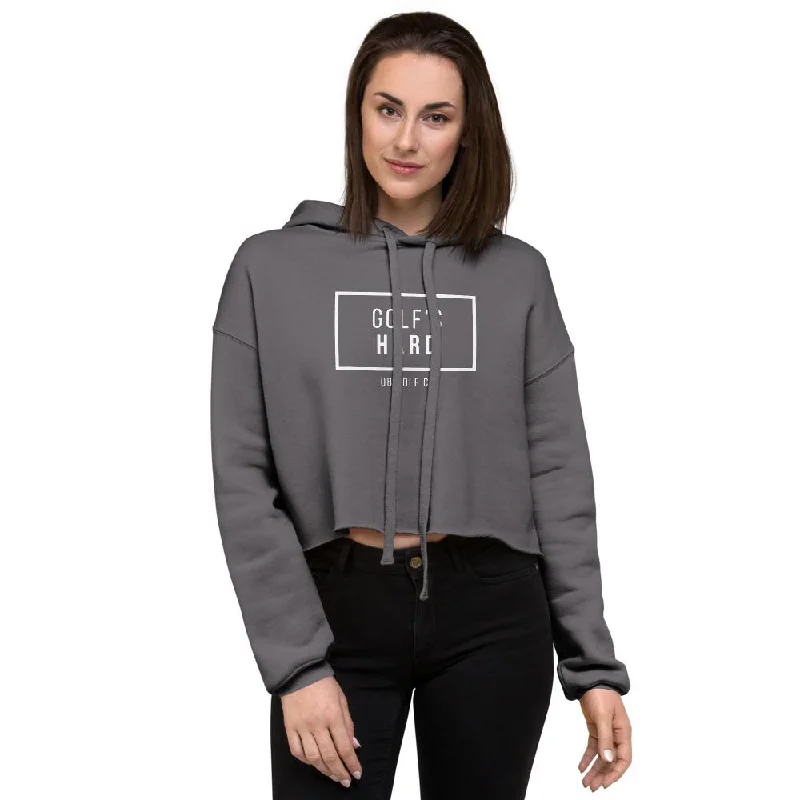 Golf's Hard Women's Crop Hoodie Hooded Sweatshirt Casual Wear Street Style