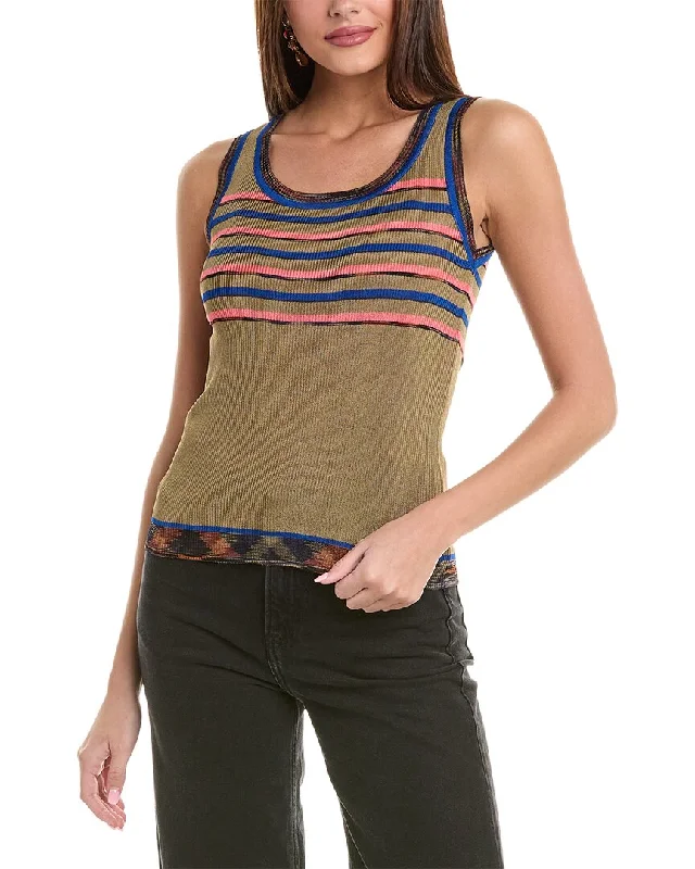 M Missoni Ribbed Tank navy tank top