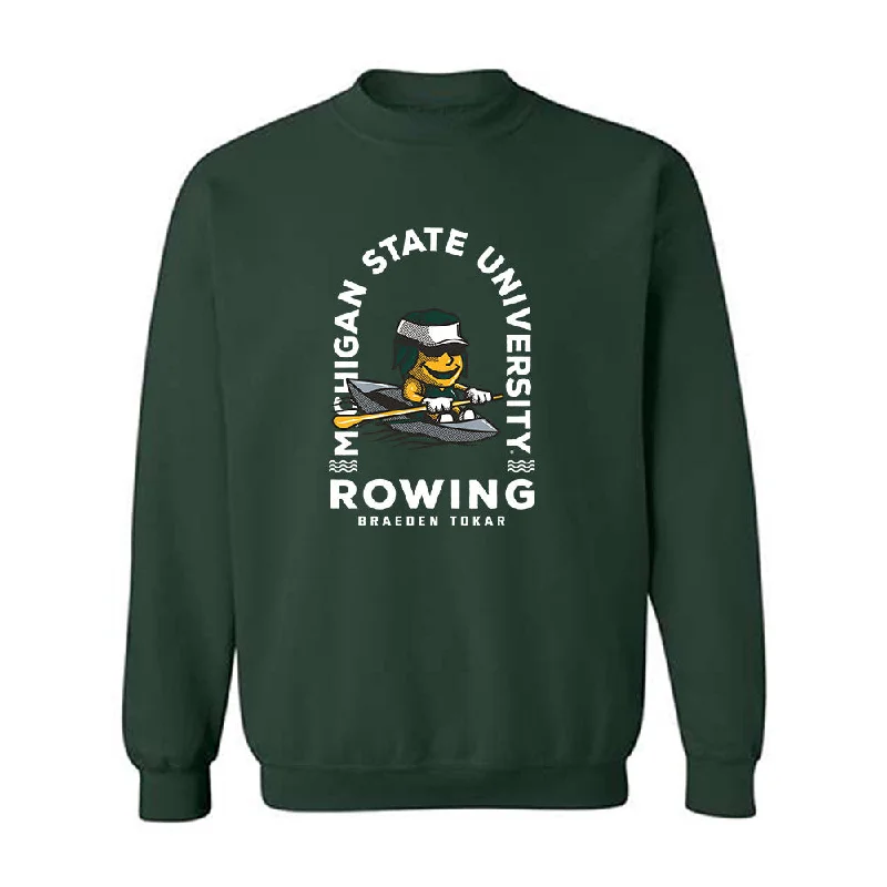 Michigan State - NCAA Women's Rowing : Braeden Tokar - Fashion Shersey Crewneck Sweatshirt Hoodie with Half-Zip Sporty Casual