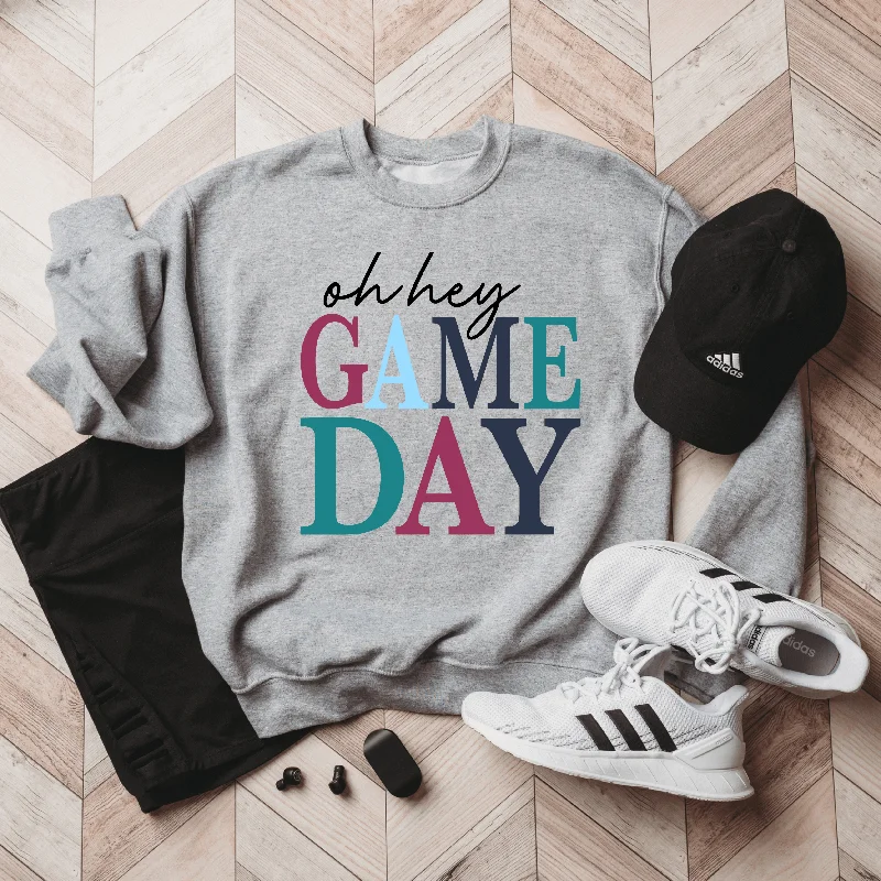 Hazel Blues® | Oh Hey Game Day Graphic Sweatshirt Hoodie with Camouflage Military Edgy