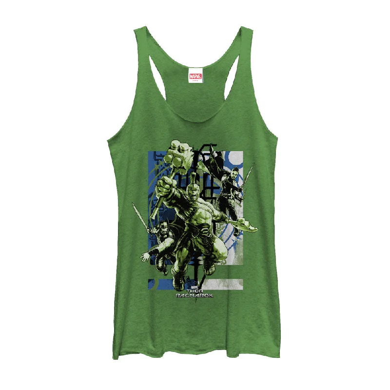 Women's Marvel Thor: Ragnarok Group Attack Racerback Tank Top striped tank top