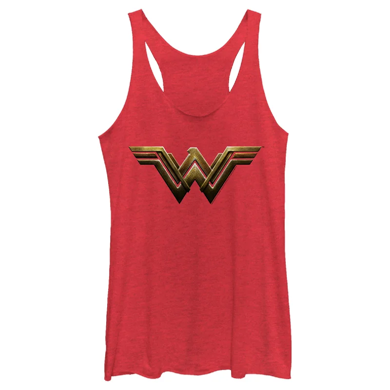 Women's Zack Snyder Justice League Wonder Woman Logo Racerback Tank Top cute tank top
