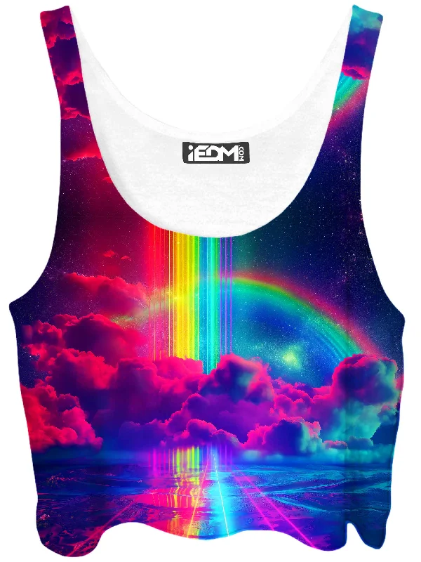 Nexus Rainbow Crop Top Striped Floral Plaid