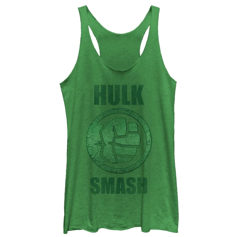 Women's Marvel Hulk Smash Racerback Tank Top gold tank top