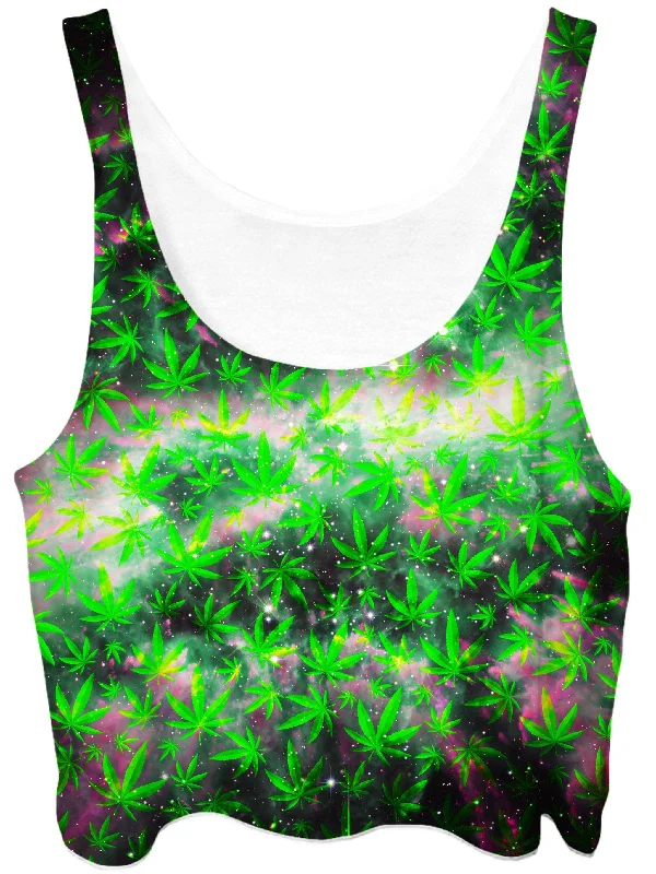 Space Ganja Crop Top Layered Multi-layer Single Layer