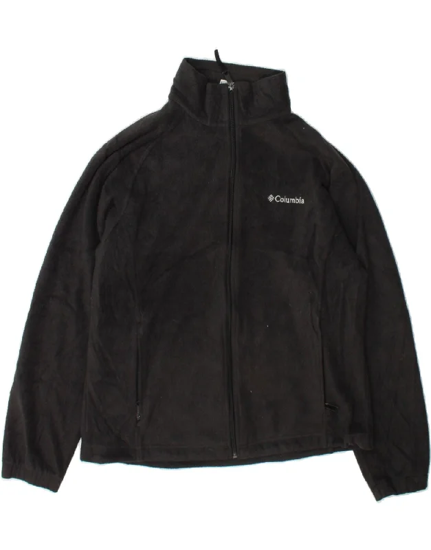 COLUMBIA Womens Fleece Jacket UK 16 Large Black Polyester Satin Jacket Silk Jacket Chiffon Jacket
