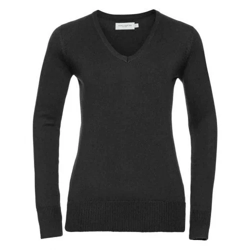 Russell Collection Womens/Ladies Marl V Neck Sweatshirt Hoodie with Batwing Sleeves Loose Dramatic