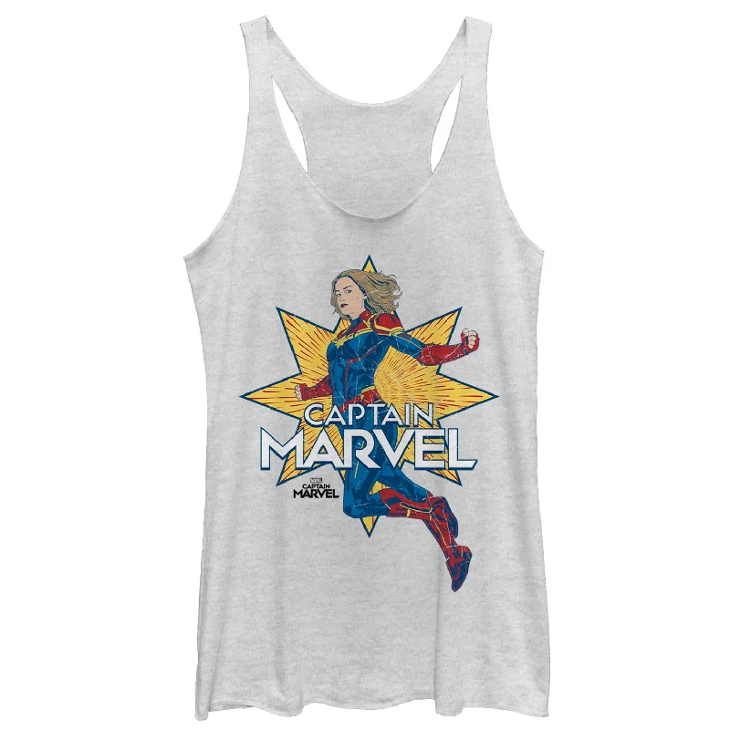 Women's Marvel Captain Marvel Vintage Star Racerback Tank Top beige tank top