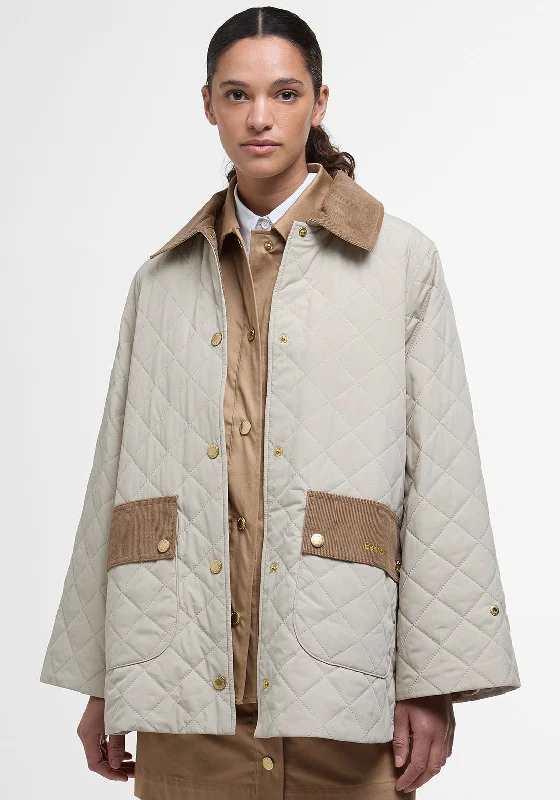 Barbour Corinne Quilted Jacket, Beige Wool Jacket Cashmere Jacket Tweed Jacket