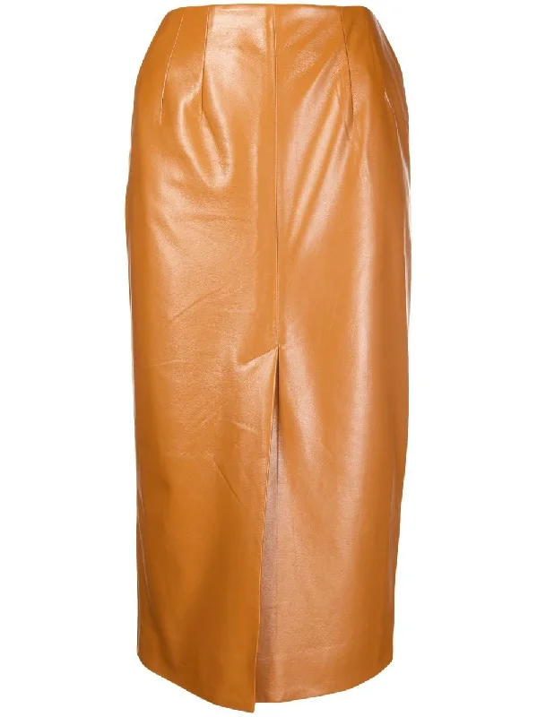 ECO LEATHER PENCIL SKIRT elastic waist skirt