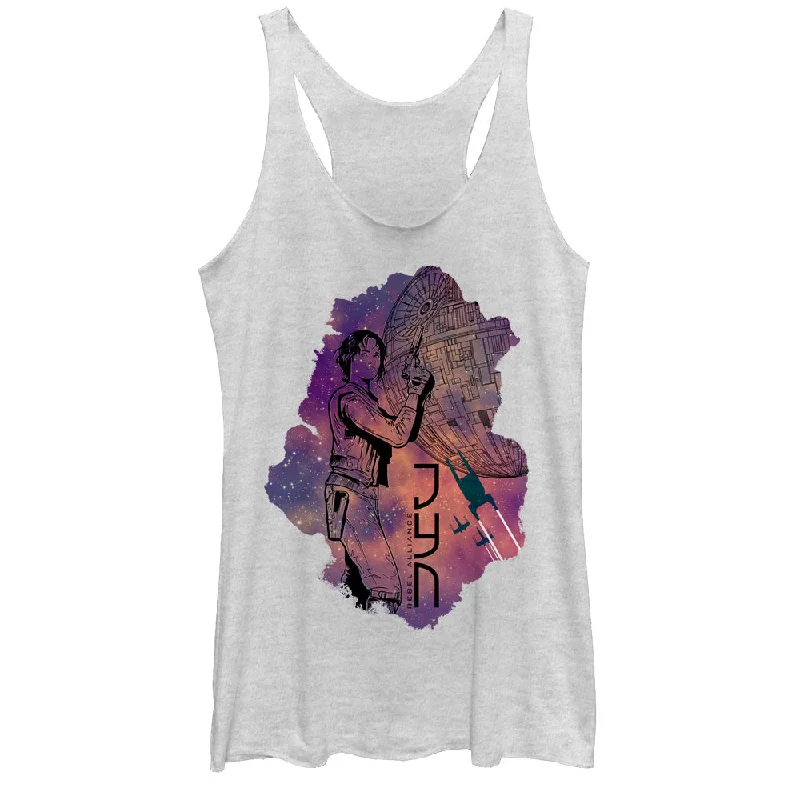 Women's Star Wars Rogue One Jyn Cartoon Space Print Racerback Tank Top fitness tank top