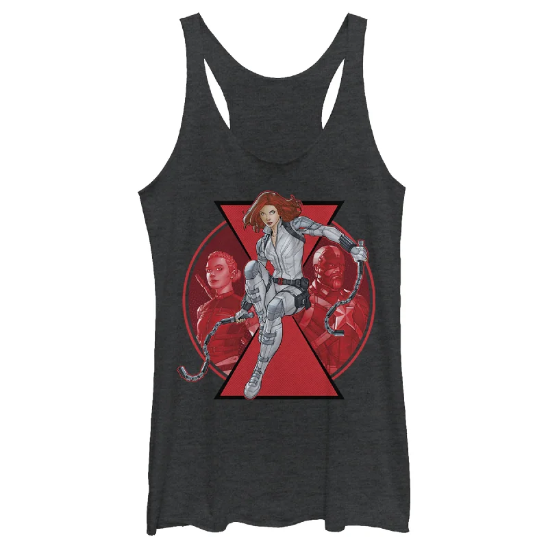 Women's Marvel Black Widow Family Circle Racerback Tank Top v-neck tank top
