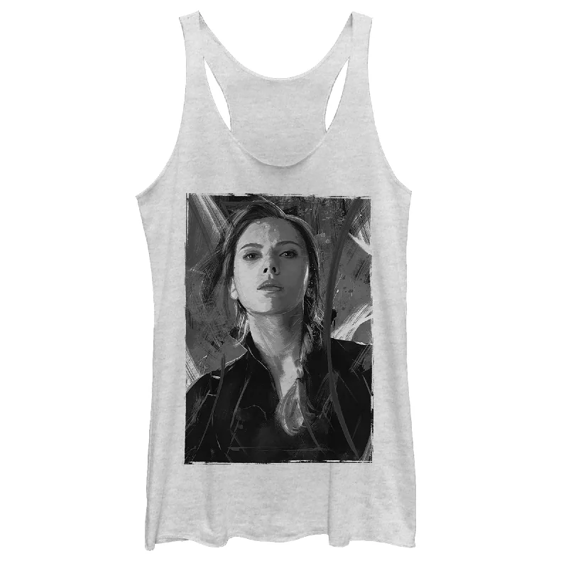 Women's Marvel Avengers: Endgame Black Widow Greyscale Racerback Tank Top mint tank top