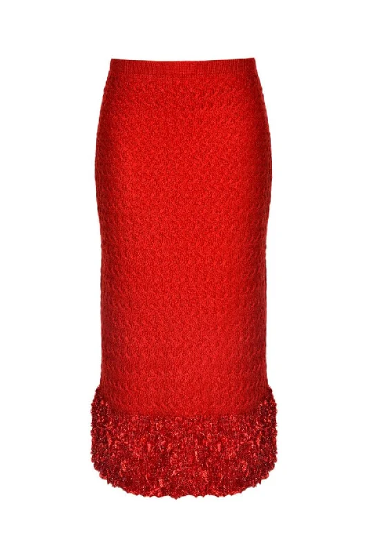 RUBY KNITTED MIDI SKIRT denim skirt casual