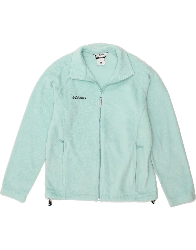 COLUMBIA Womens Fleece Jacket UK 16 Large Turquoise Polyester Quilted Jacket Puffer Jacket Insulated Jacket