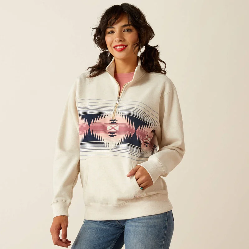Women's Arait June 1/2 Zip Sweatshirt #10054914 Hoodie with Applique Textured Unique