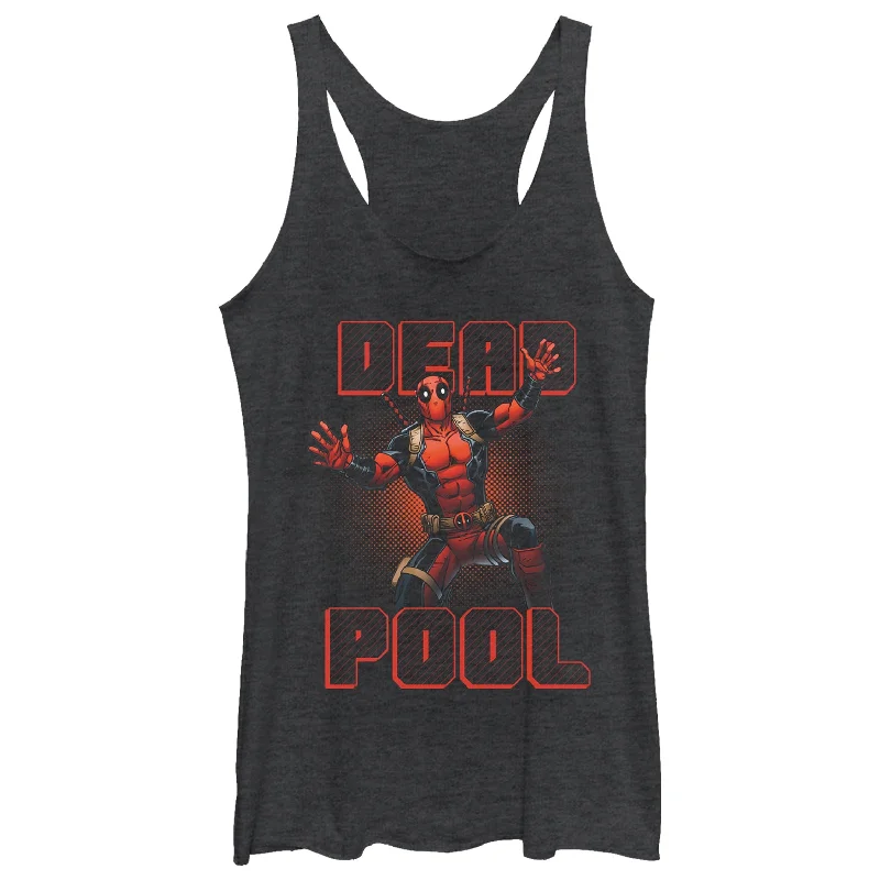 Women's Marvel Deadpool Stripes Racerback Tank Top workout tank top