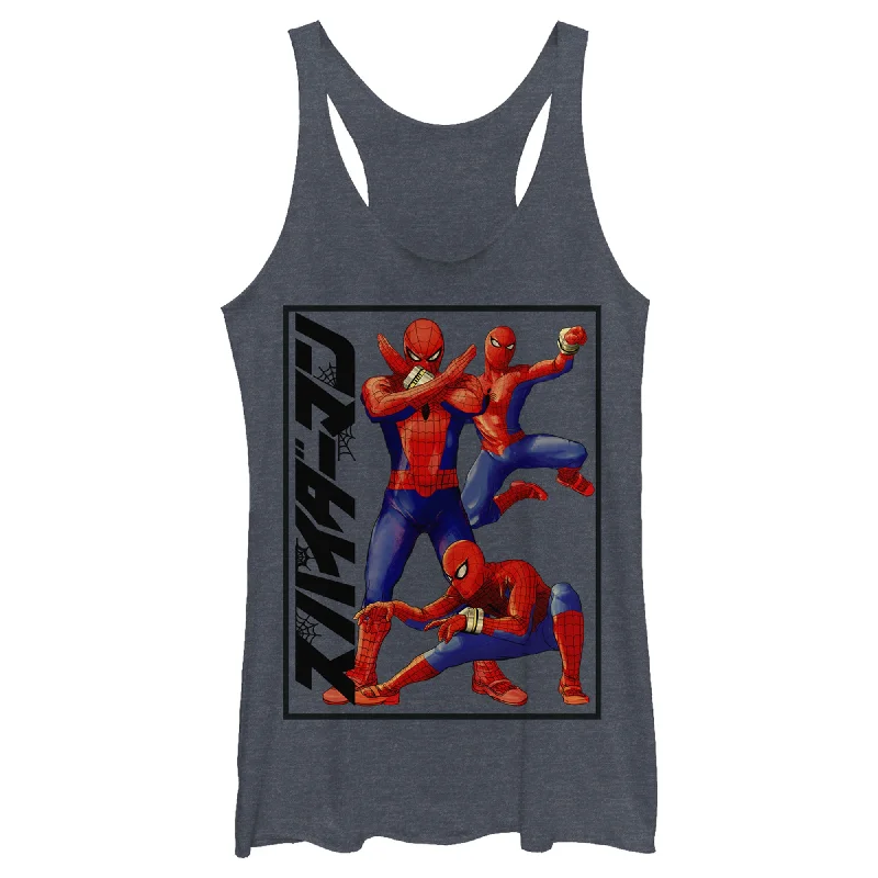 Women's Marvel Spider-Man Kanji Hero Racerback Tank Top soft tank top