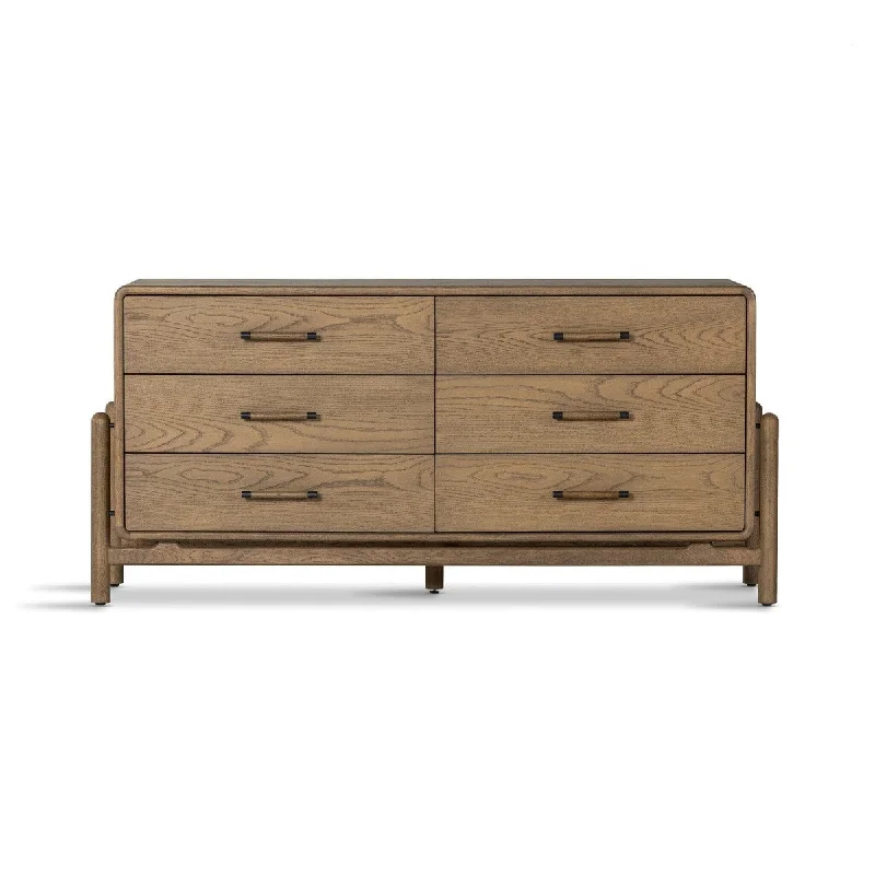 Charlotte 6 Drawer Dresser - Smoked Oak Bodycon Club Sequined